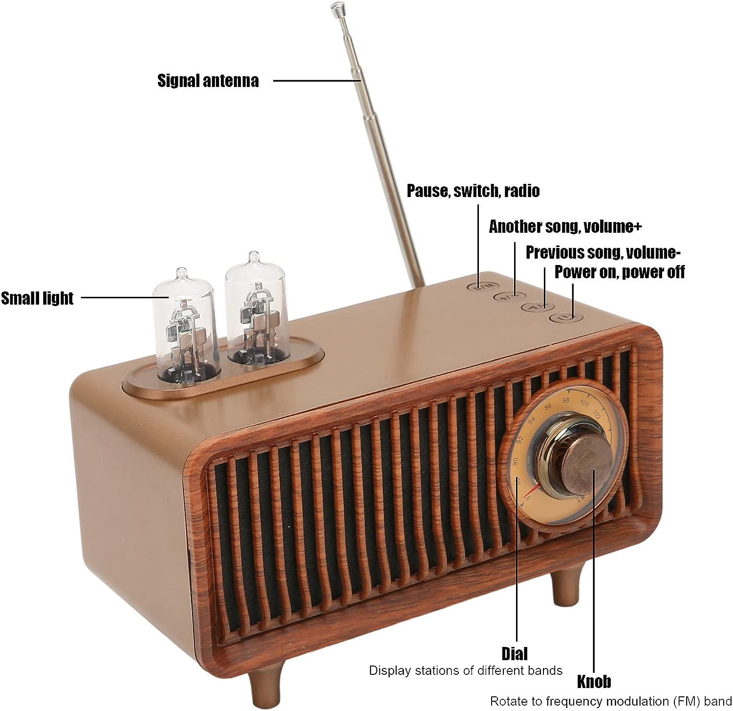 پخش کننده رادیویی قدیمی رترو چند منظوره