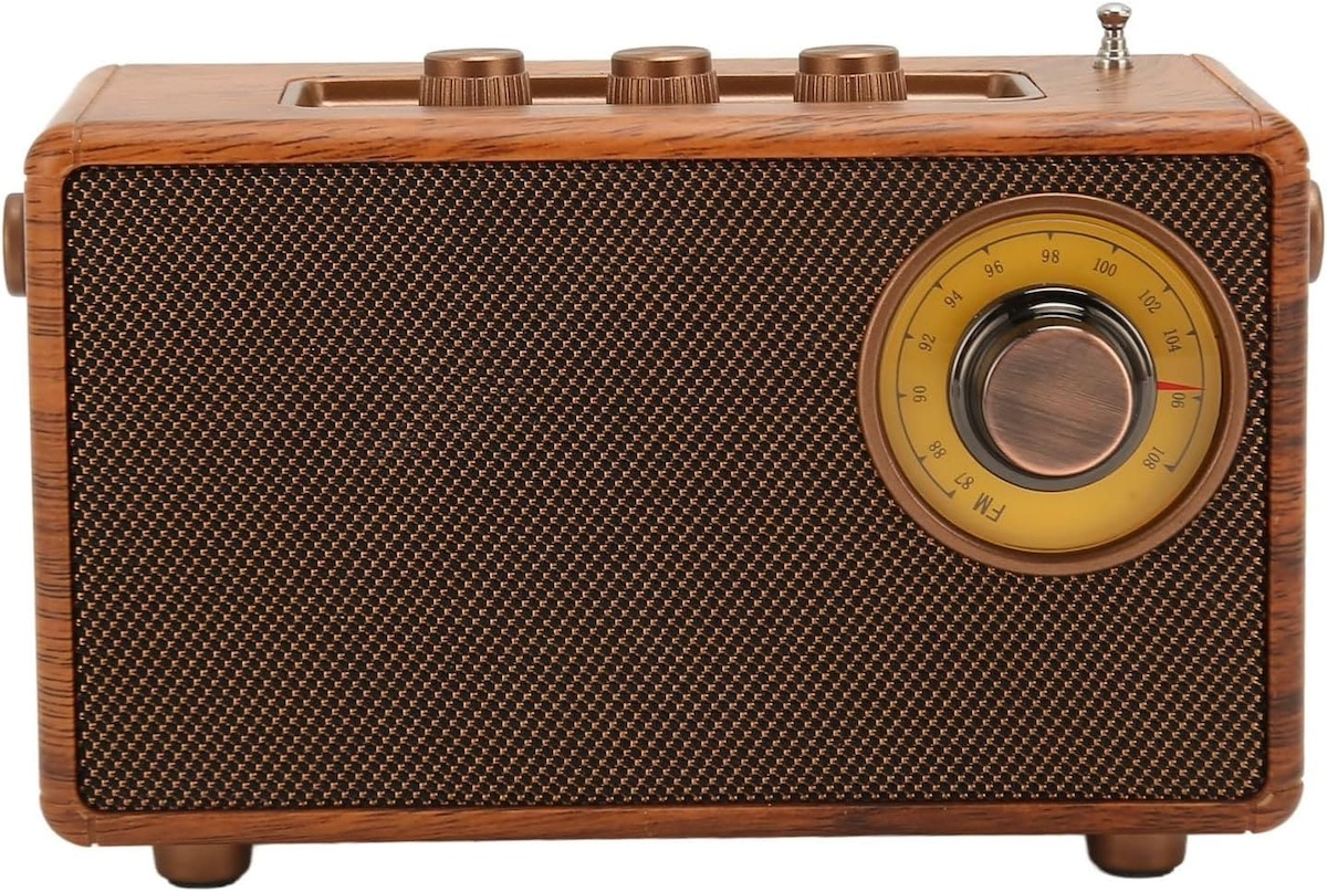 رادیو یکپارچهسازی با سیستمعامل سبک قدیمی ساخته شده از چوب مینی کوچک