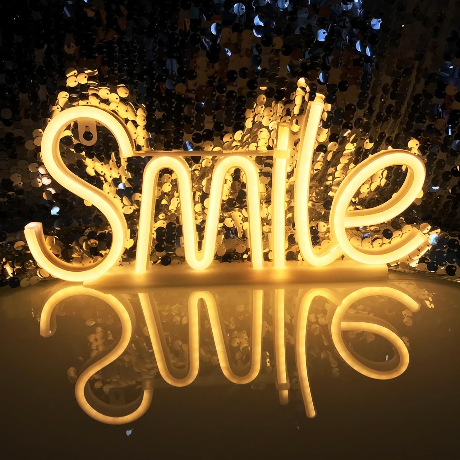 علامت درخشان LED لبخند روی چراغ نئون دیوار
