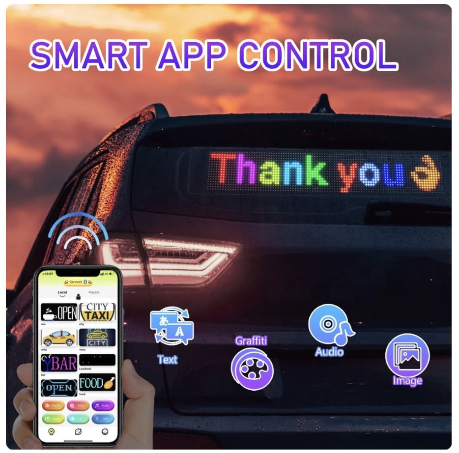صفحه نمایش صفحه نمایش تبلیغاتی اتومبیل با صفحه نمایش انعطاف پذیر برای تلفن همراه