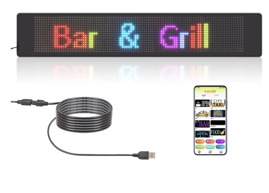 تابلوی LED RGB تبلیغاتی پیمایش انعطاف پذیر برای ماشین خودکار